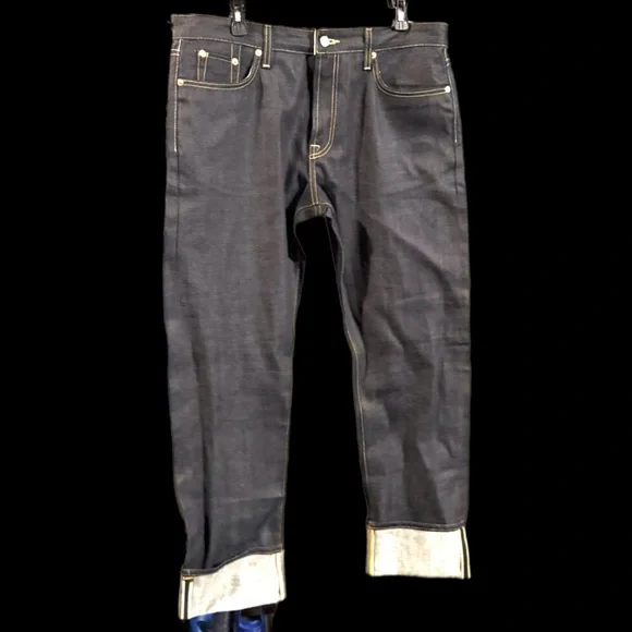 CIVILIANAIRE 11 oz Gold Selvage Denim Slim Jeans - Indigo - Mens SZ 35